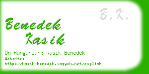 benedek kasik business card